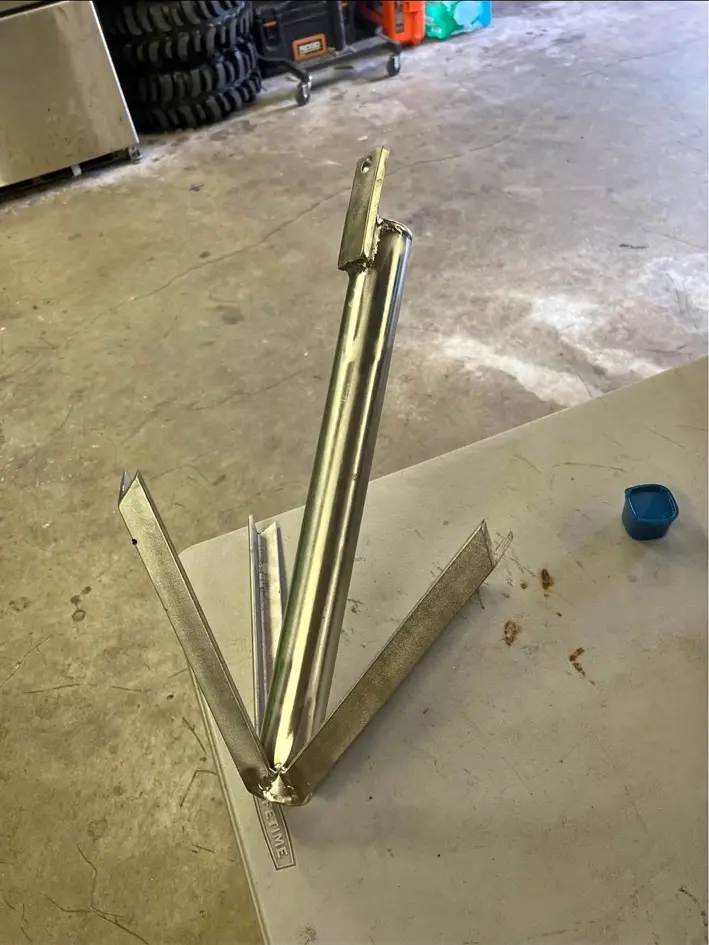 Custom fabricated grapnel-style boat anchor