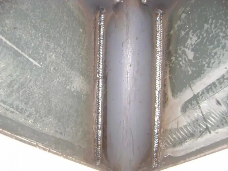 Close-up of reinforced welded steel component
